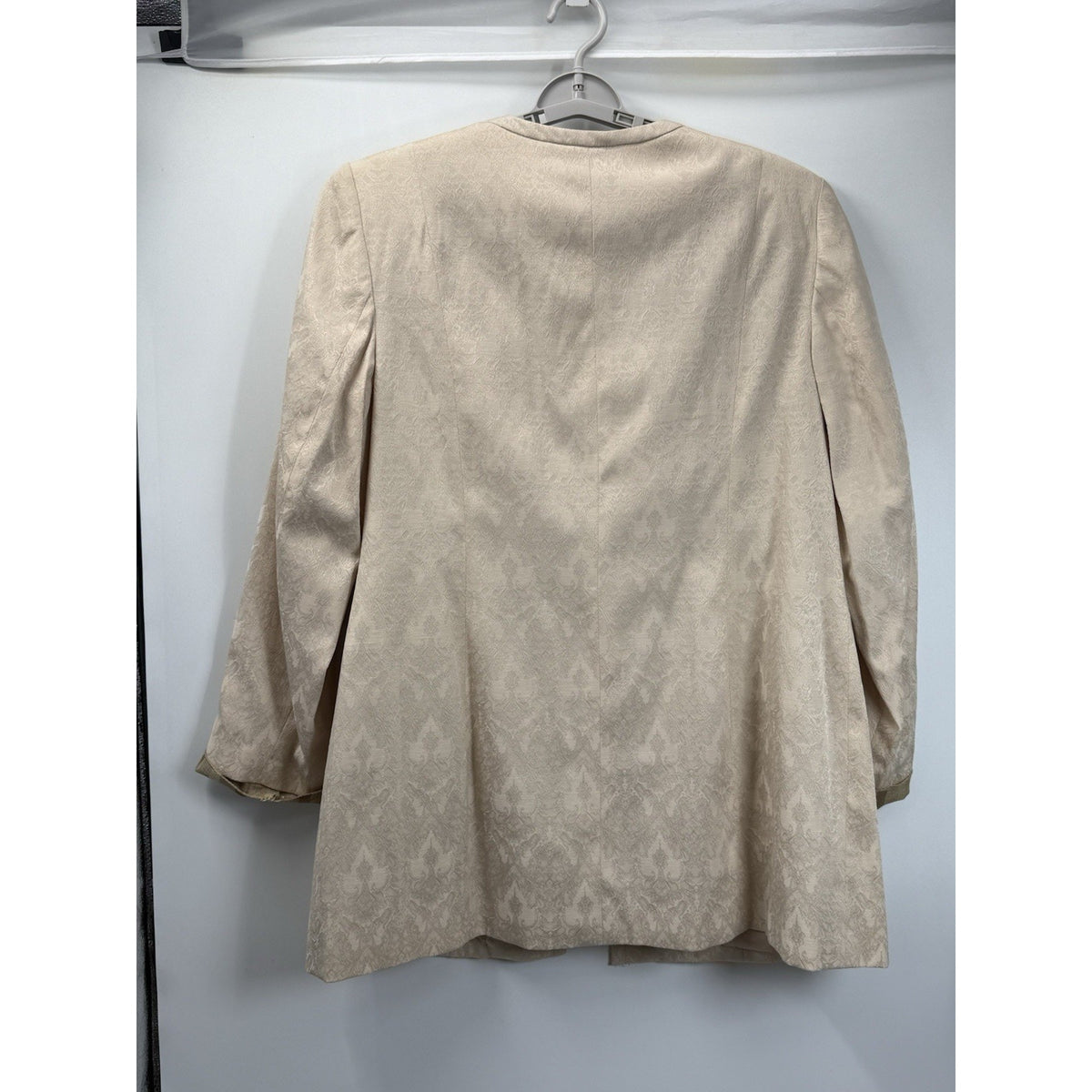 Isabella Women’s 14W Ivory Brocade Jacket Floral Embroidered Lined Dressy Blazer