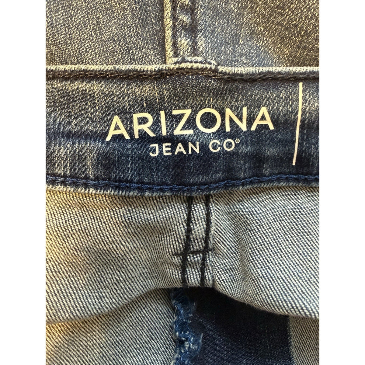Arizona Jean Co Mens Jeans 40x36 Relaxed Straight Stretch Distressed Medium Wash