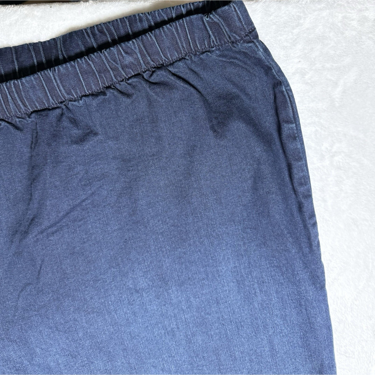 Woman Within Pull On Jeans Womens 30W Dark Wash Straight Leg Stretch Plus Size