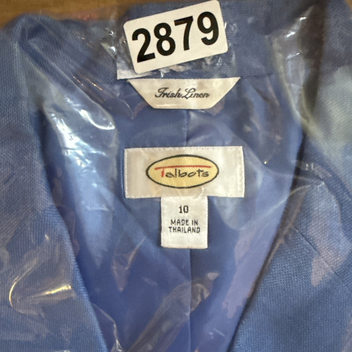 Talbots Women’s Irish Linen Blazer Blue Sz 10 Classic 3 Button Jacket