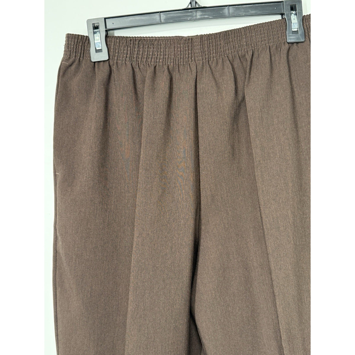 Alia Women’s Size 12 Brown Pull-On Pants Elastic Waist Side Pockets Polyester
