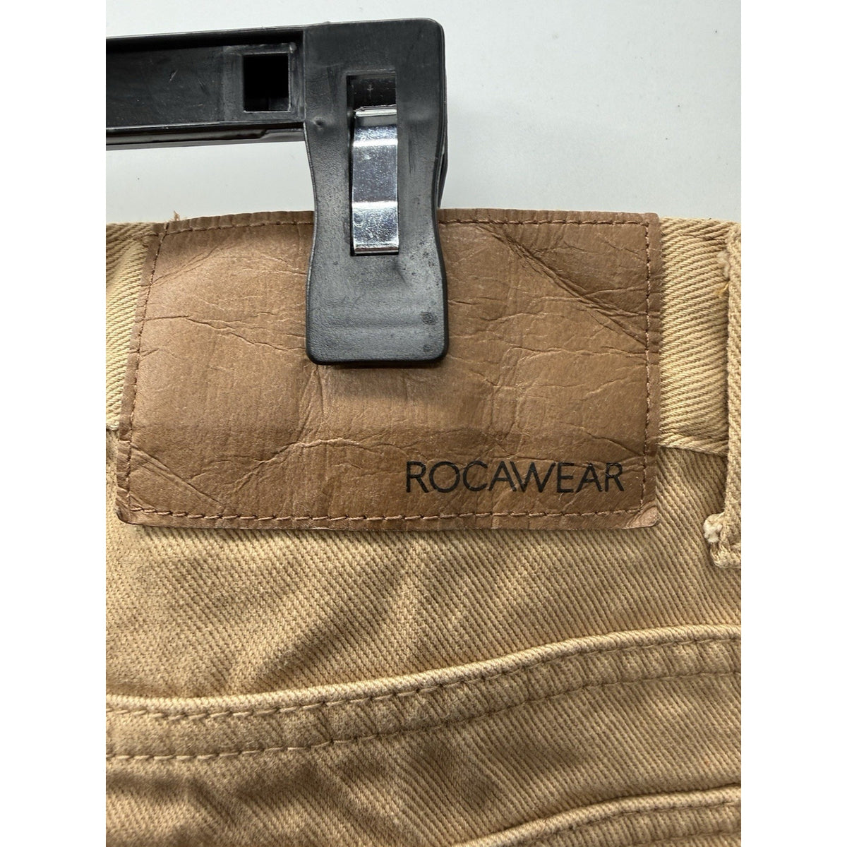 Rocawear Mens 44x32 Tan Jeans 100% Cotton Straight Leg Y2K Hip Hop Casual Pants
