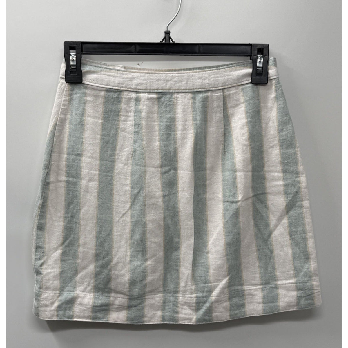 Abercrombie & Fitch Size XXS Linen Blend Striped Mini Skirt Button Front Coastal