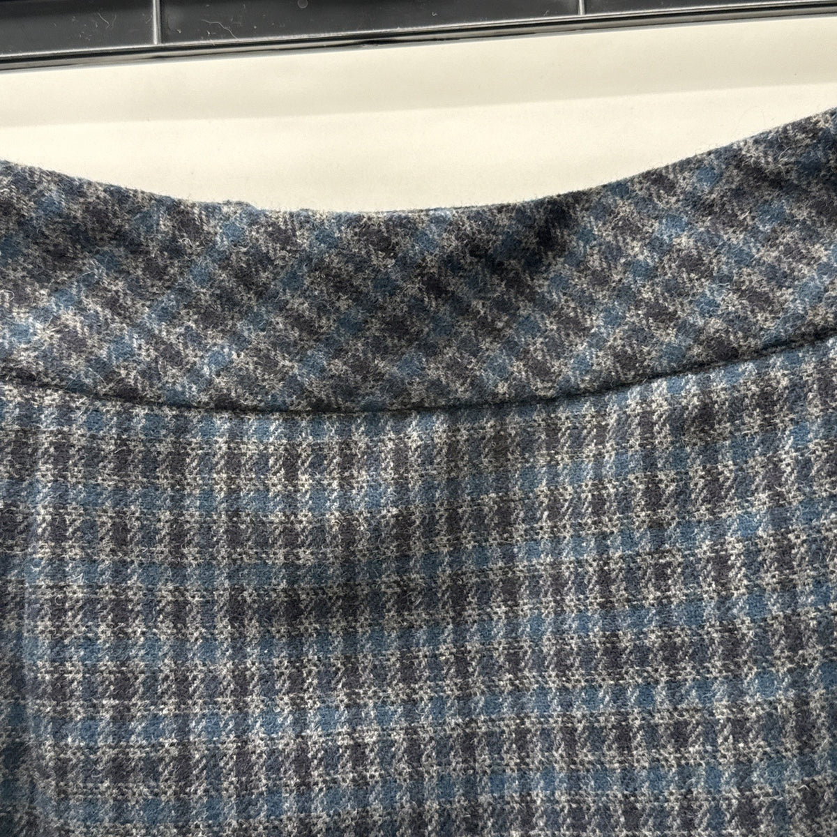 Chadwick Of Boston Size 12 Women’s Plaid Wool Blend Skirt Black/Gray/Blue