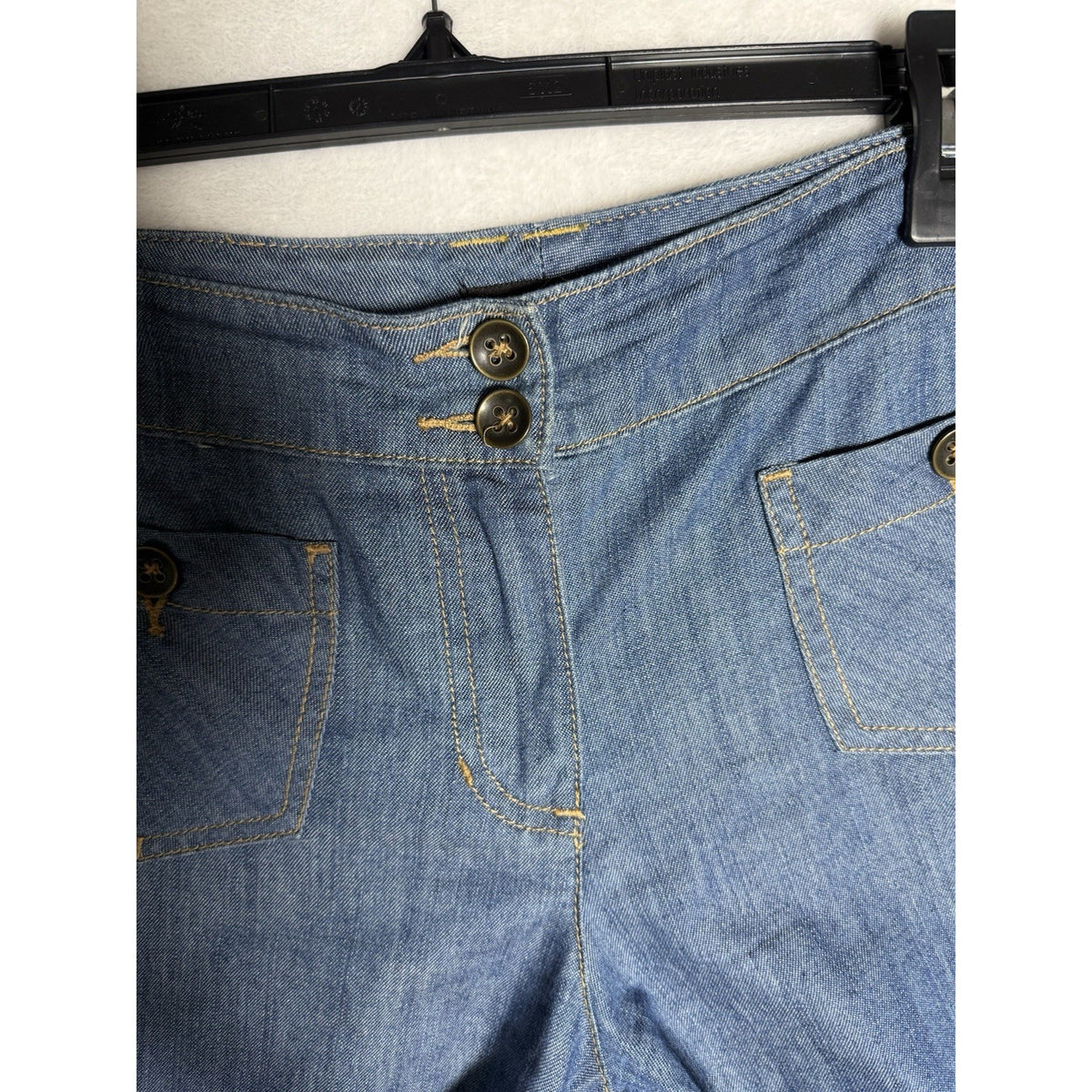 New York & Company Denim Shorts Women’s Size 14 Blue Double Button Cotton