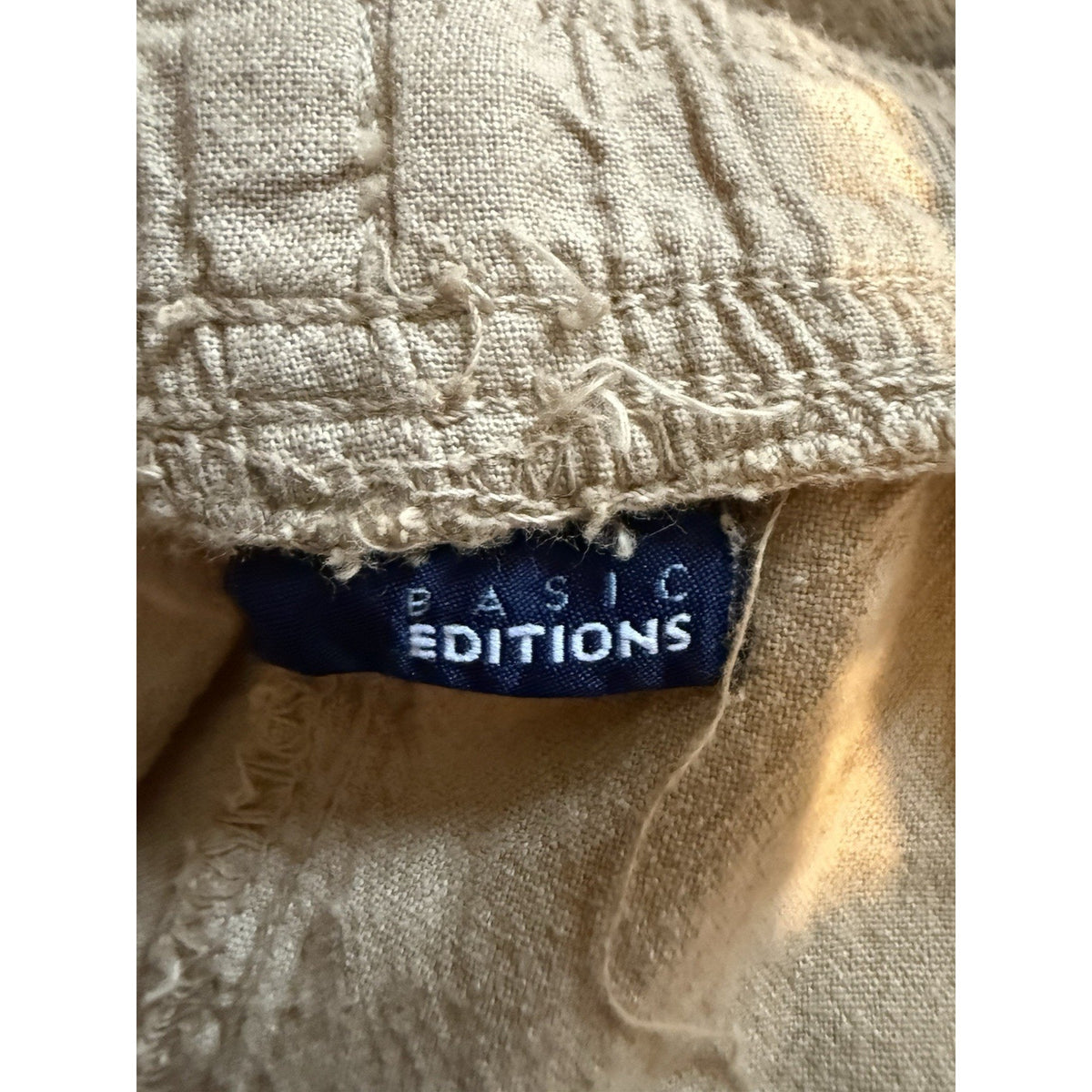 Basic Editions Womens 2X Khaki Cargo Shorts Elastic Waist Cotton Relaxed NWT