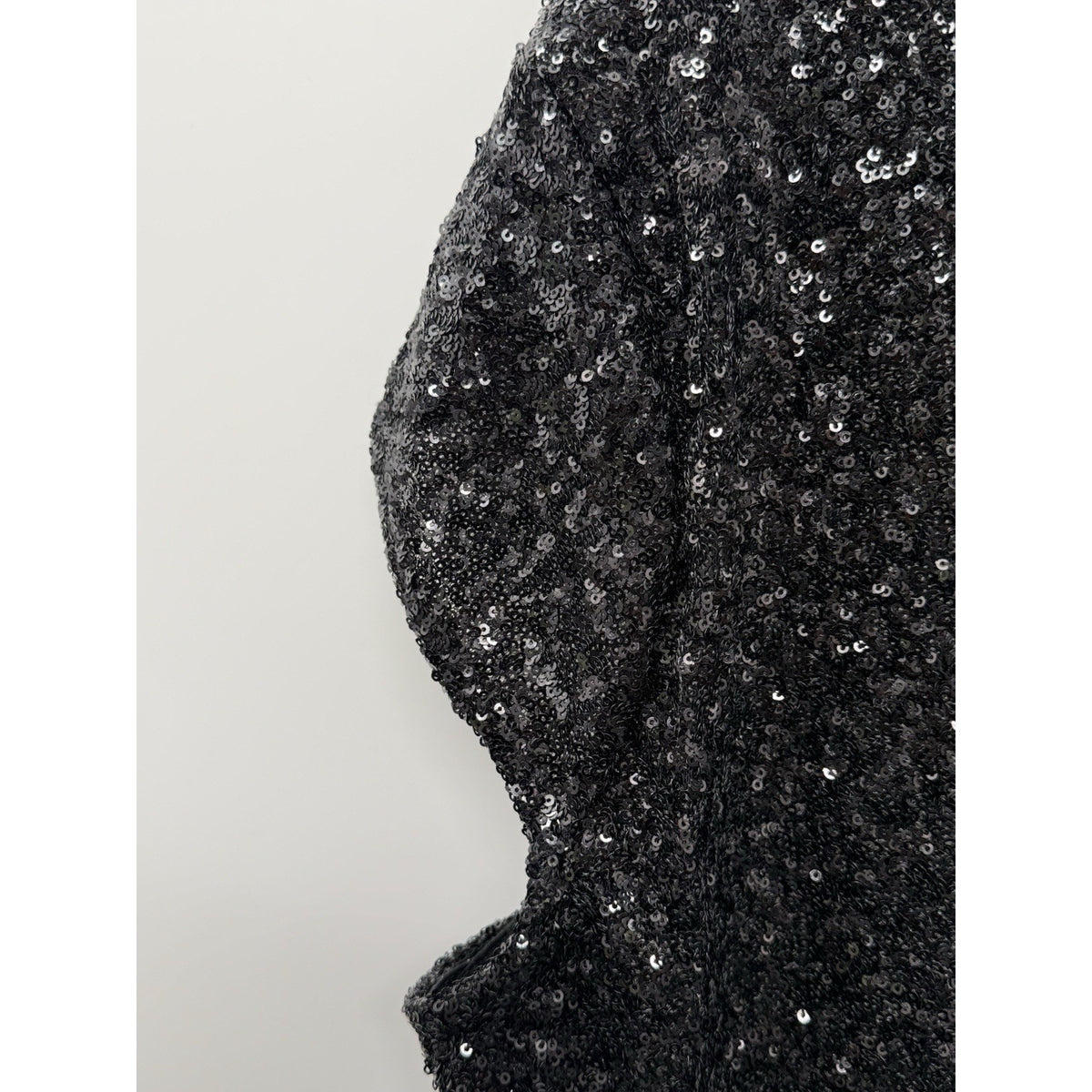 ASOS Curve Black Sequin Peplum Top Plus Size US 20 Short Sleeve Back Zip Party