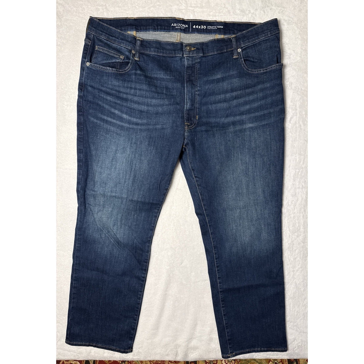 Arizona Jeans Co. Mens 44X30 Athletic Taper Blue 5 Pocket Denim Pants