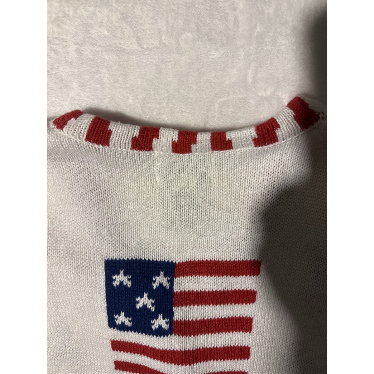 Quacker Factory Womens Patriotic Cardigan Sweater Stars Stripes USA Sz XL