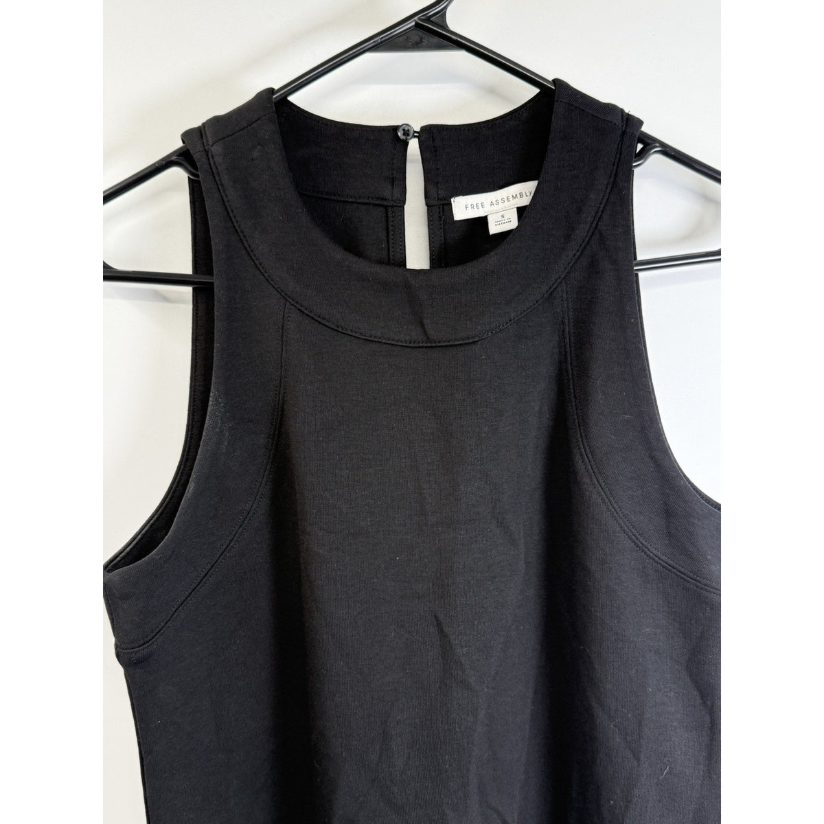 Free Assembly Black Sleeveless Knit Shift Dress Women’s Small Minimalist Casual