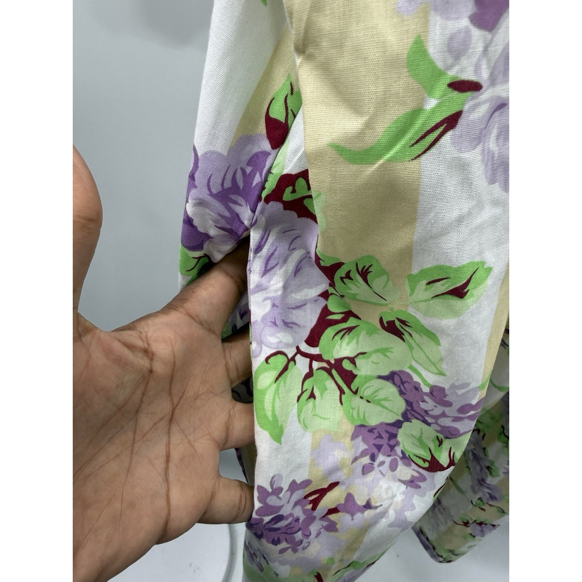 Anthony Richards House Dress Women L Floral Zip Front Pocket Cotton Short Sleeve