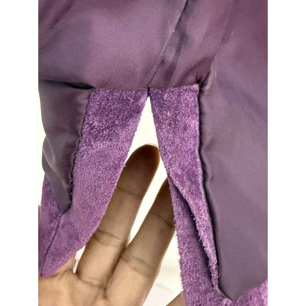 Women’s Small Coldwater Creek Vintage Purple Crinkle Suede Leather Jacket Y2K