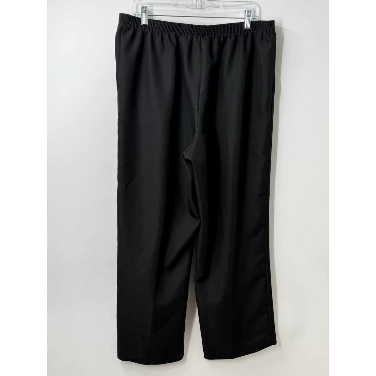 Alfred Dunner Petite 18P Pull-On Pants Black Elastic Waist Straight Leg