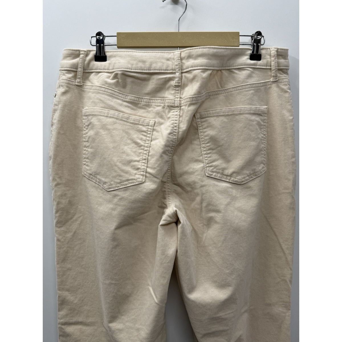 Croft & Barrow Womens 16 Ivory Corduroy Pants Straight Leg Stretch