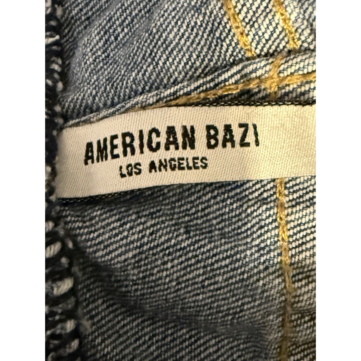 American Bazi Distressed Drawstring Jeans Women Size Large Blue Denim Grunge