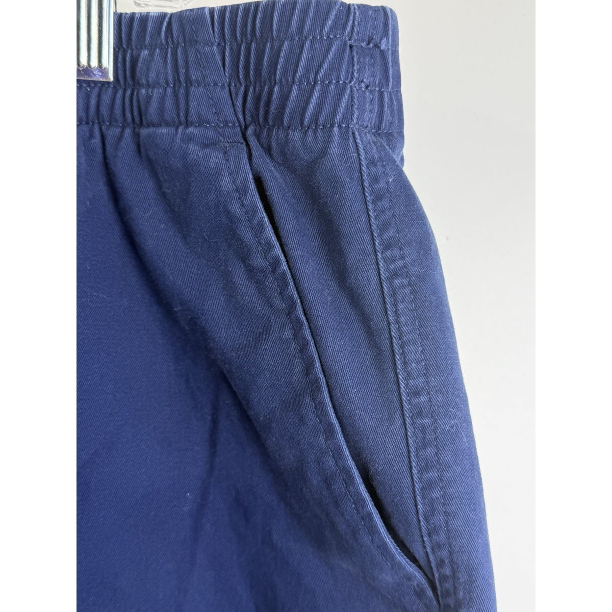 Lands’ End Womens Pull On Shorts 24W Navy Blue Elastic Waist Mid Rise Stretch