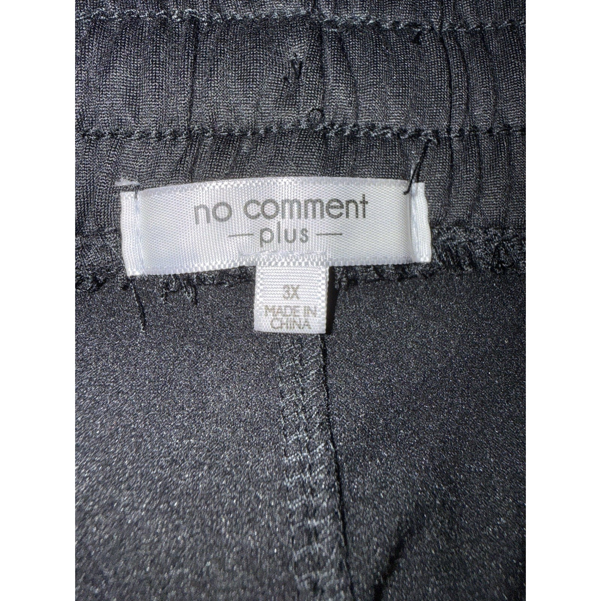 No Comment Plus 3X Cargo Pants Pull On Elastic Waist Black Stretch NWT