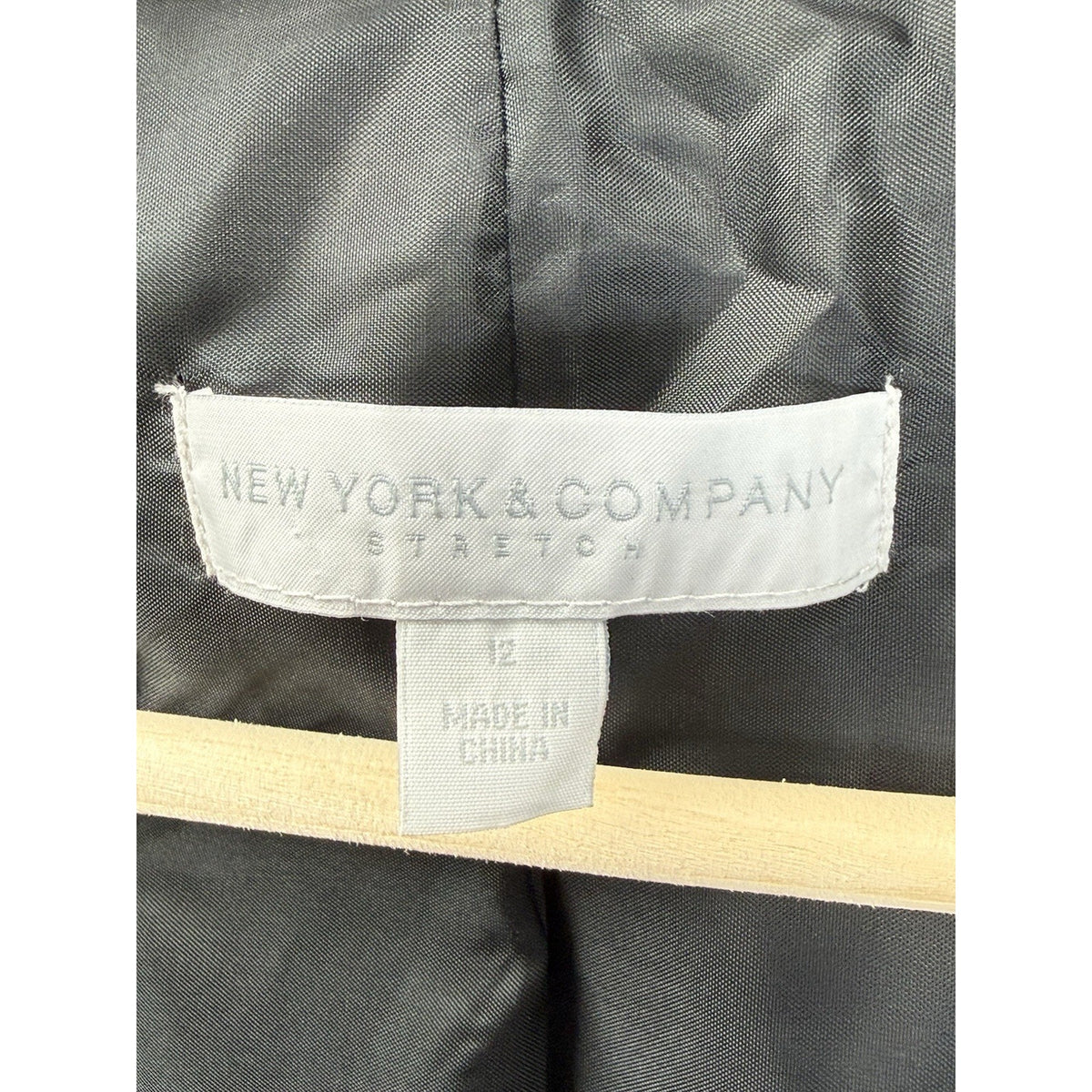 New York & Company Black One Snap Blazer Jacket Size 12 Classic