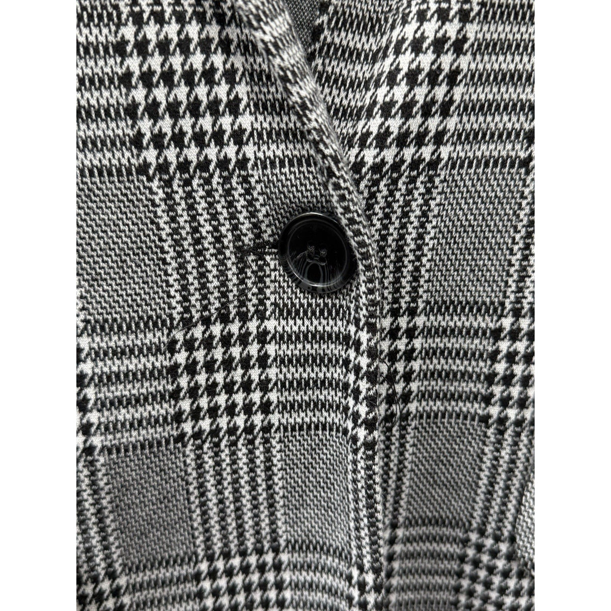 Love Tree Womens L Blazer Black White Plaid Stretch Career Work Jacket