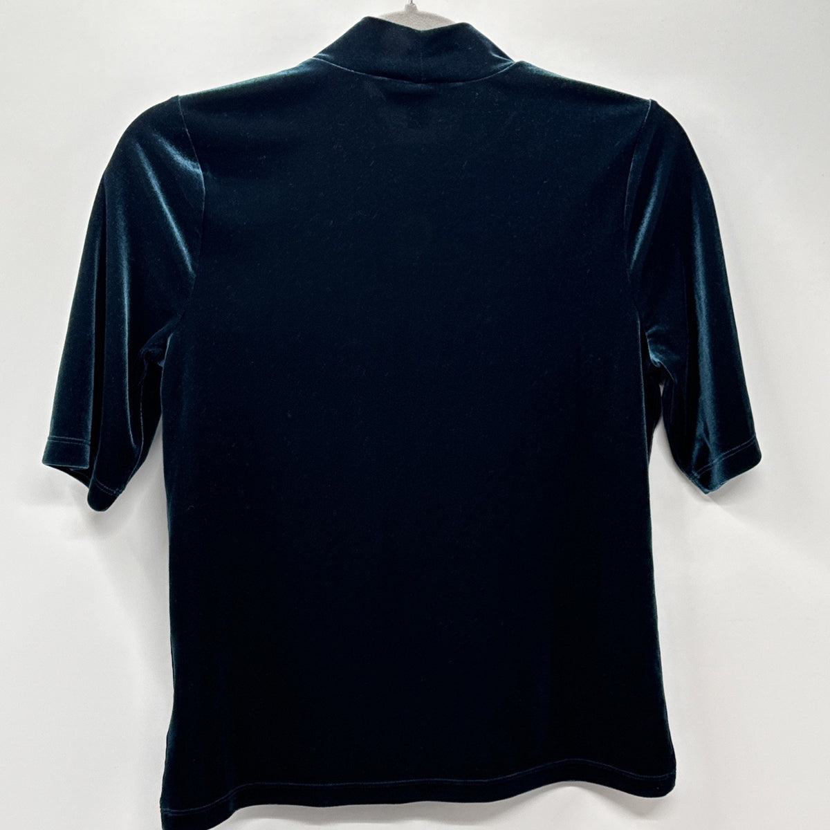 Banana Republic Mockneck Velvet Shirt Dark Teal size Medium womens