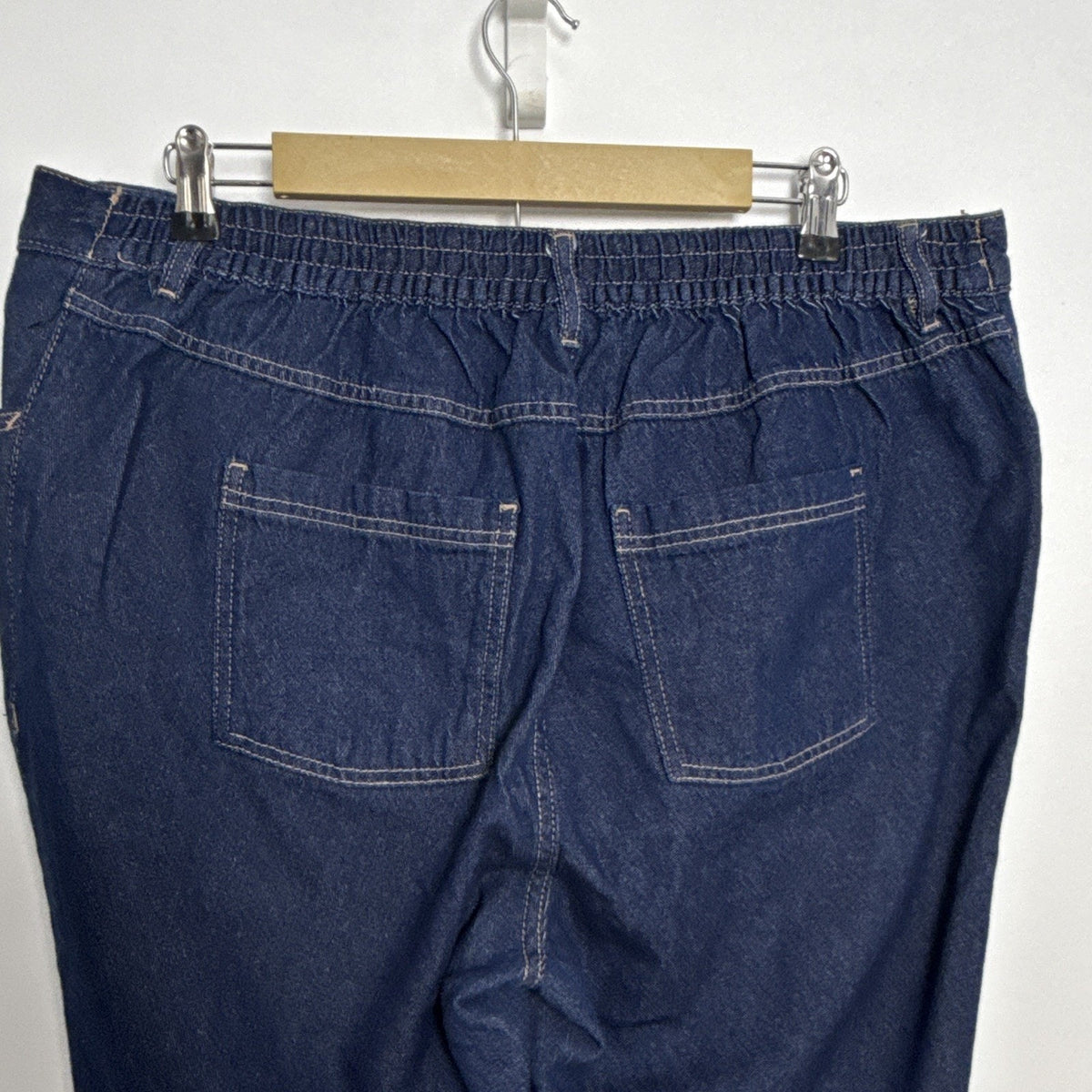 Woman Within Women’s Blue Denim Jeans Size 18W Petite Cotton 5-Pocket Button Zip