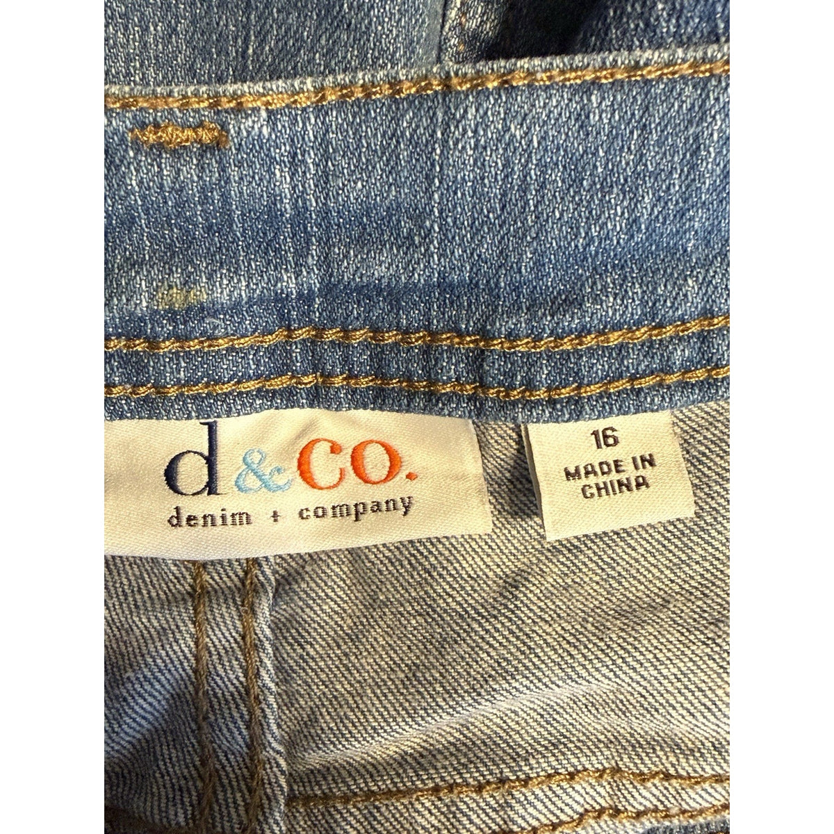 D&Co Denim & Company Blue Jeans Women Size 16 Med Wash Stretch Classic Denim
