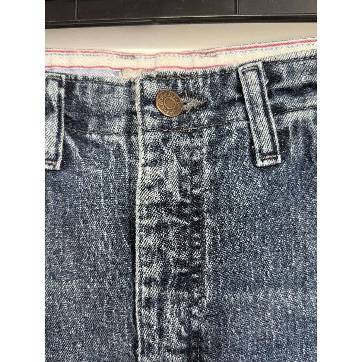 Lee Womens 12 Petite Elastic Waist Jeans Straight Leg Denim Mid Rise