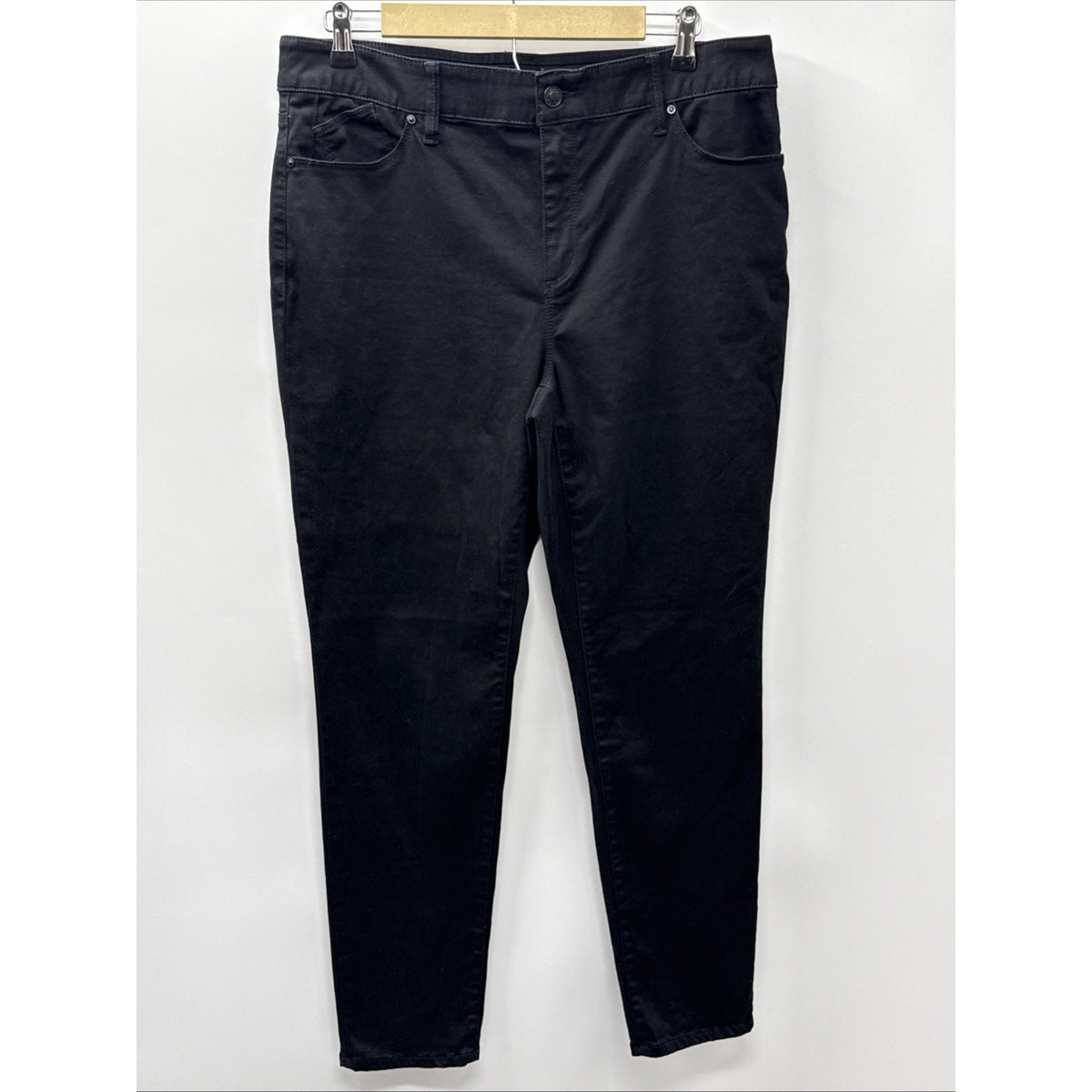 Chico's Black Stretch Jegging Pants Sz 2.5 US 14 Button Zip Closure Pockets